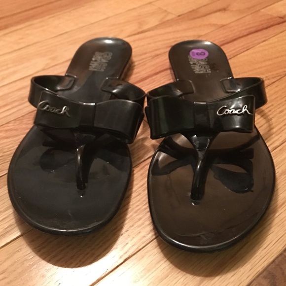 Coach Shoes - Coach Bow Jelly Thong Flip Flops
